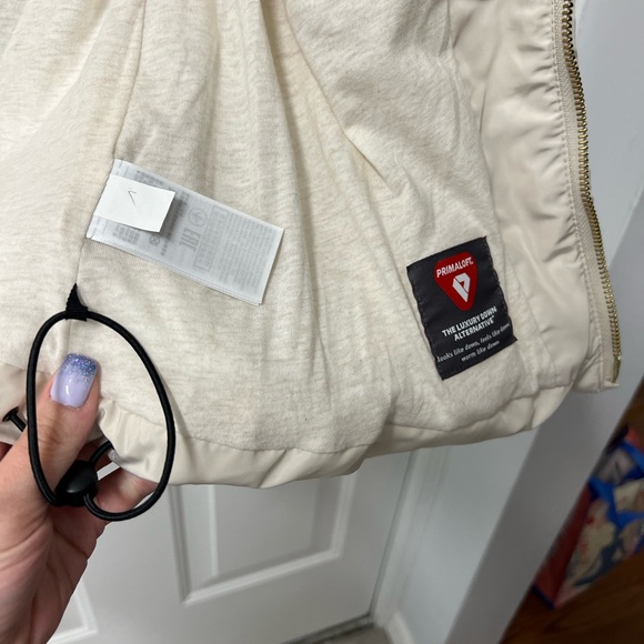 GAP PUFFY VEST FAUX FUR TRIMMED HOOD - Picture 5 of 6